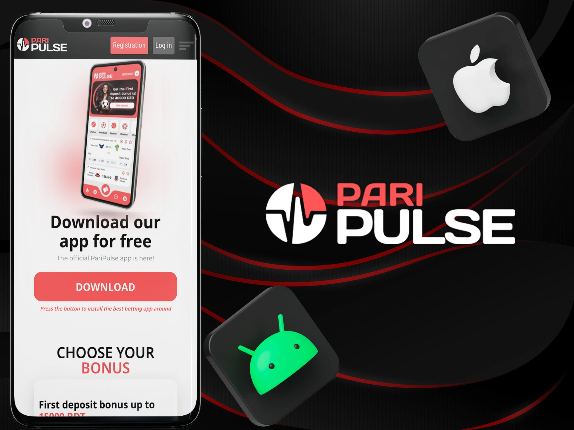Place your bets on the PariPulse mobile app.