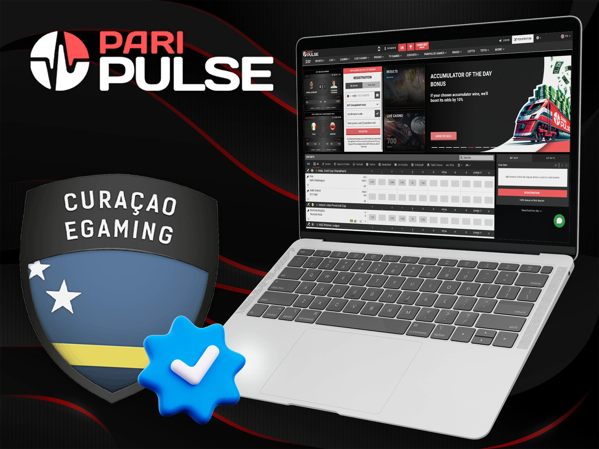 PariPulse casino information is protected by a Curacao license.