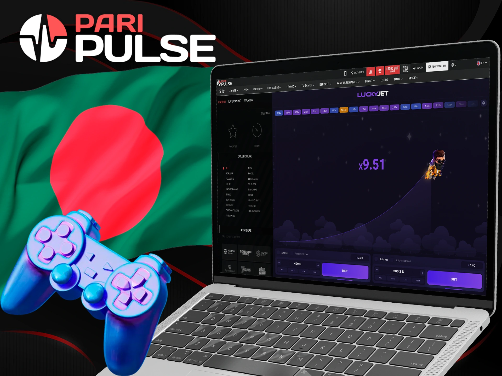 Try the interface of the Lucky Jet game at PariPulse.