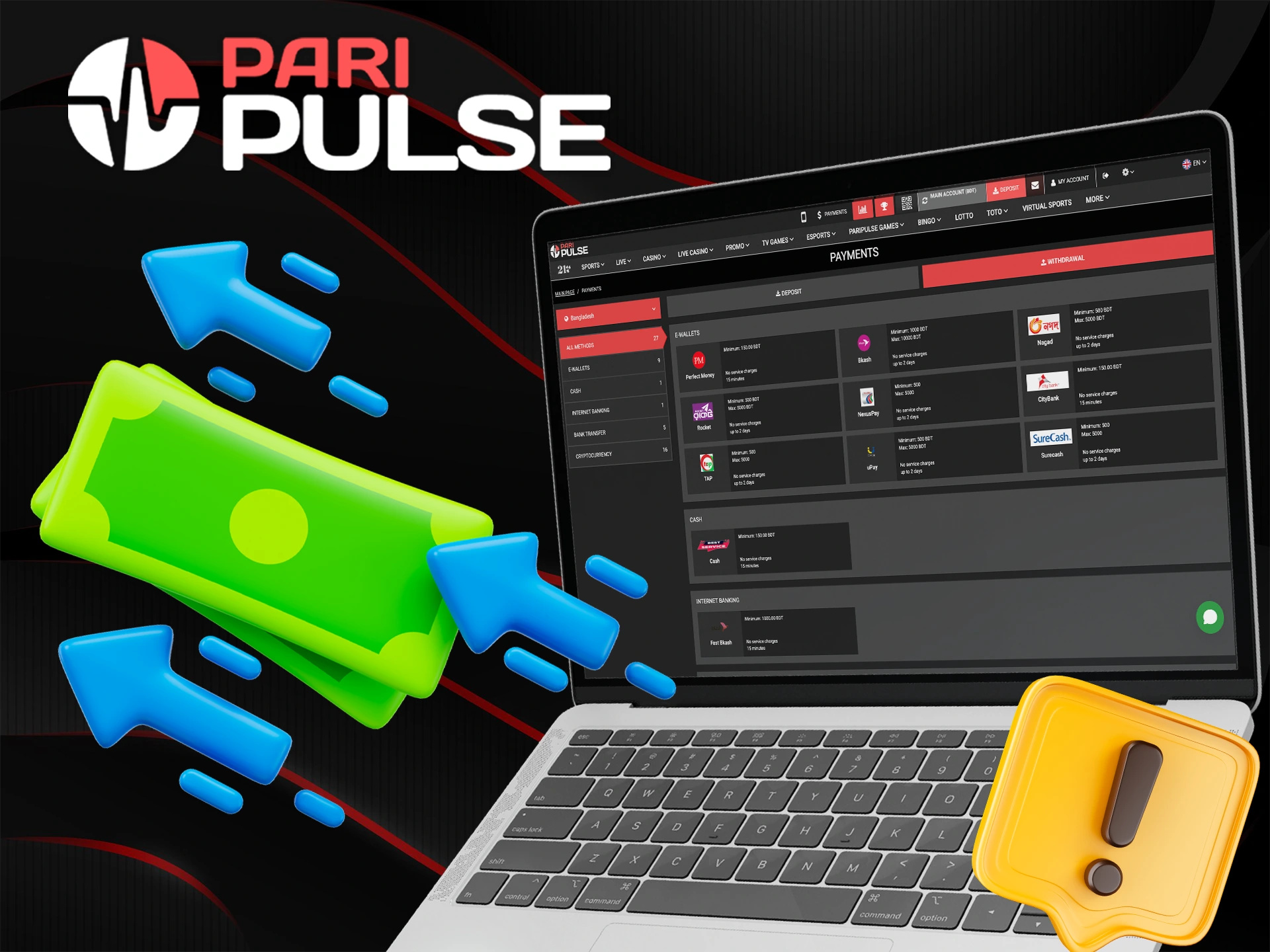 Find out the terms of withdrawal from your PariPulse account.