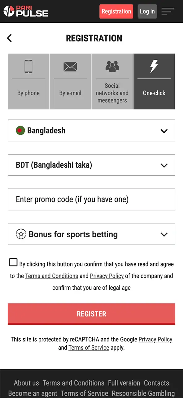 Register an account at PariPulse and access top casino games.