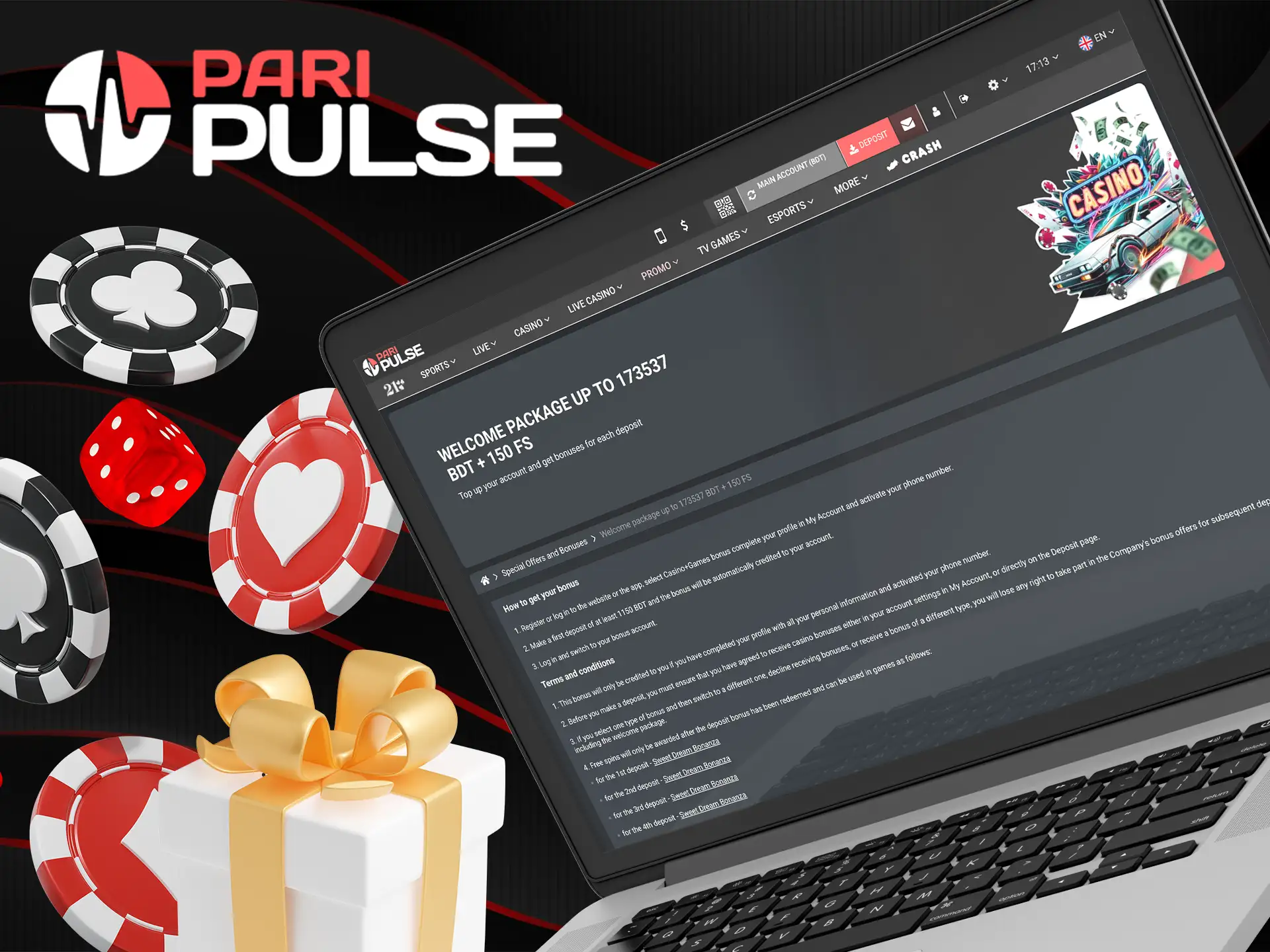 Claim your casino welcome bonus on PariPulse today.