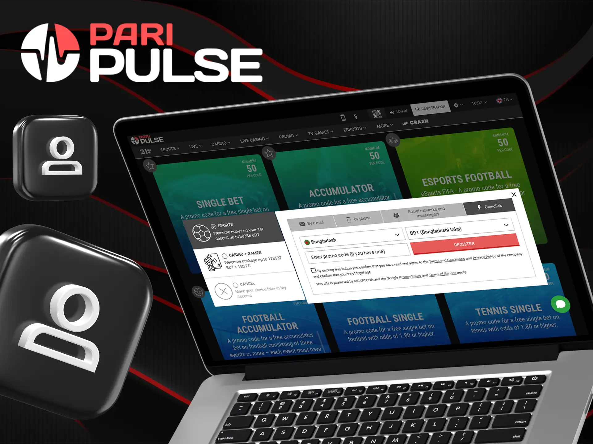 Use your promo code during registration on PariPulse.
