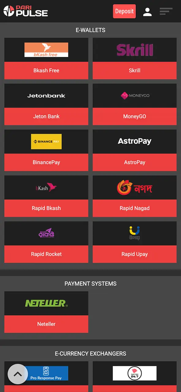 Make your first deposit and claim a bonus on PariPulse.