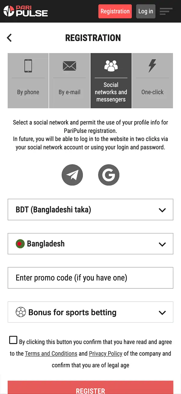 Register your account on PariPulse and start betting today.