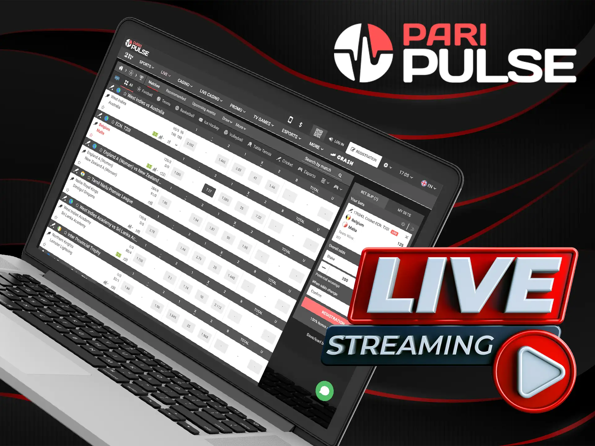 Experience real-time action with live betting on PariPulse.