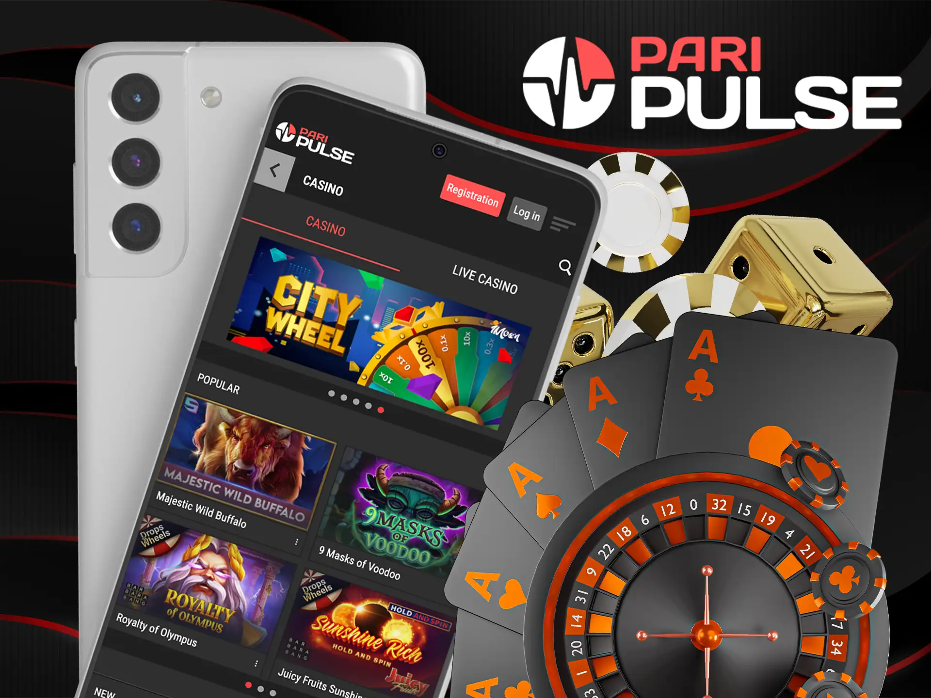 Play top games in the dedicated PariPulse casino app.