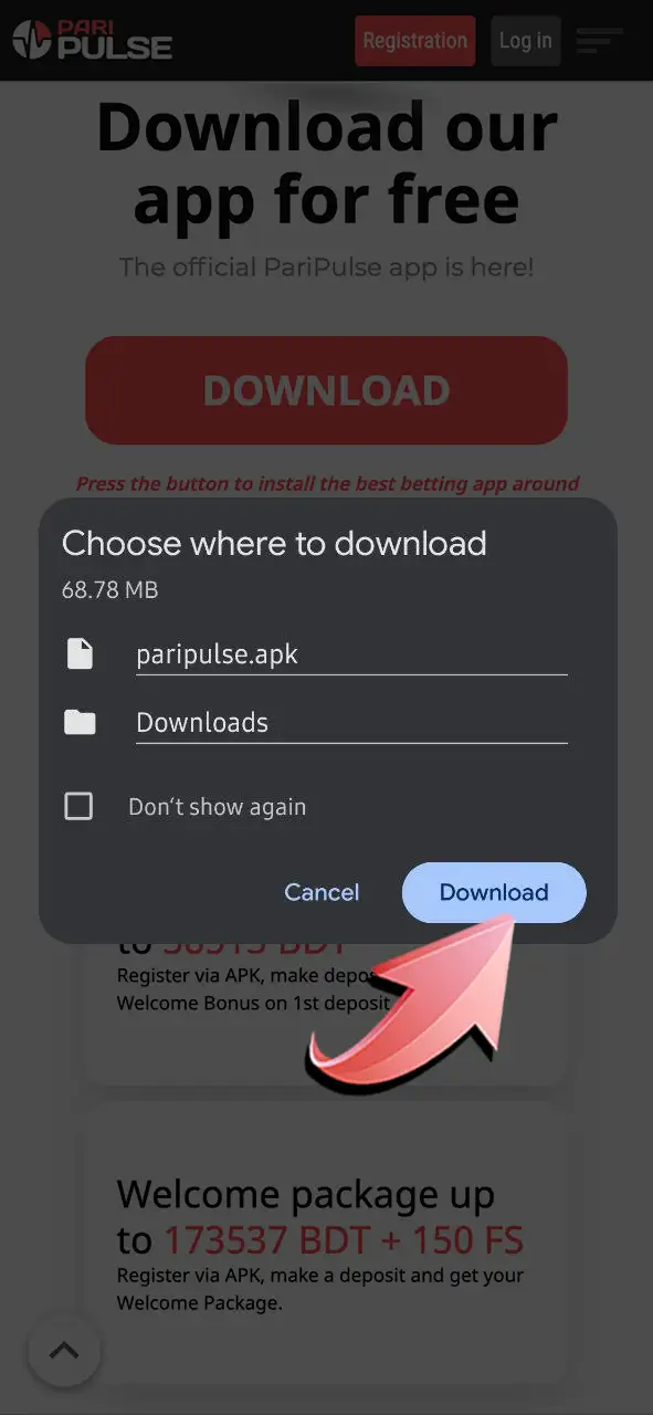 Install the PariPulse app and start playing on Android.