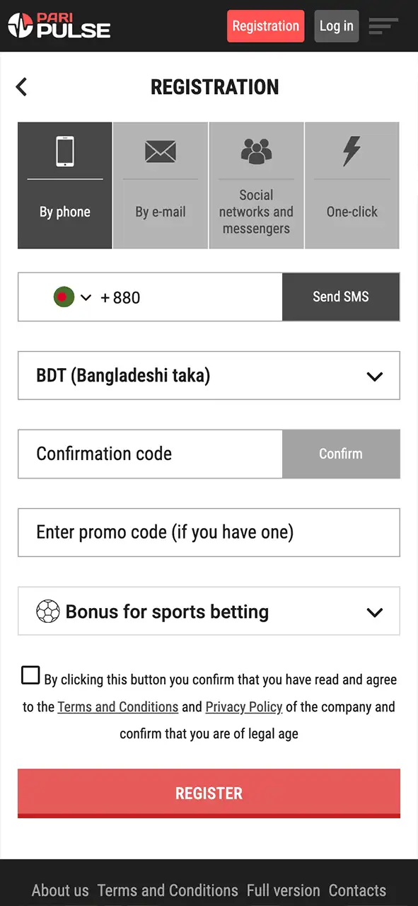 Click the “registration” button and join PariPulse now.