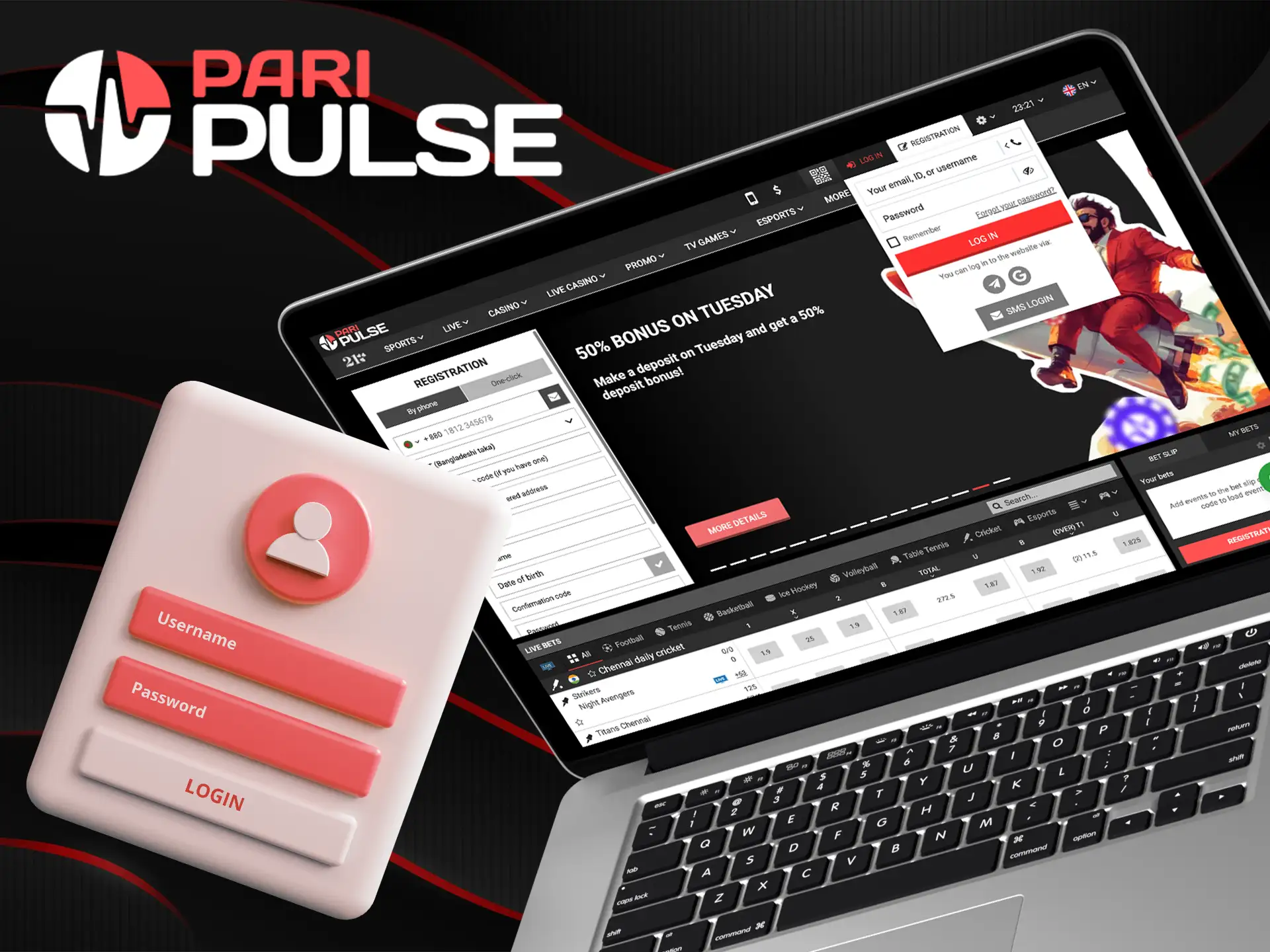 Log in to your account and continue playing on PariPulse.