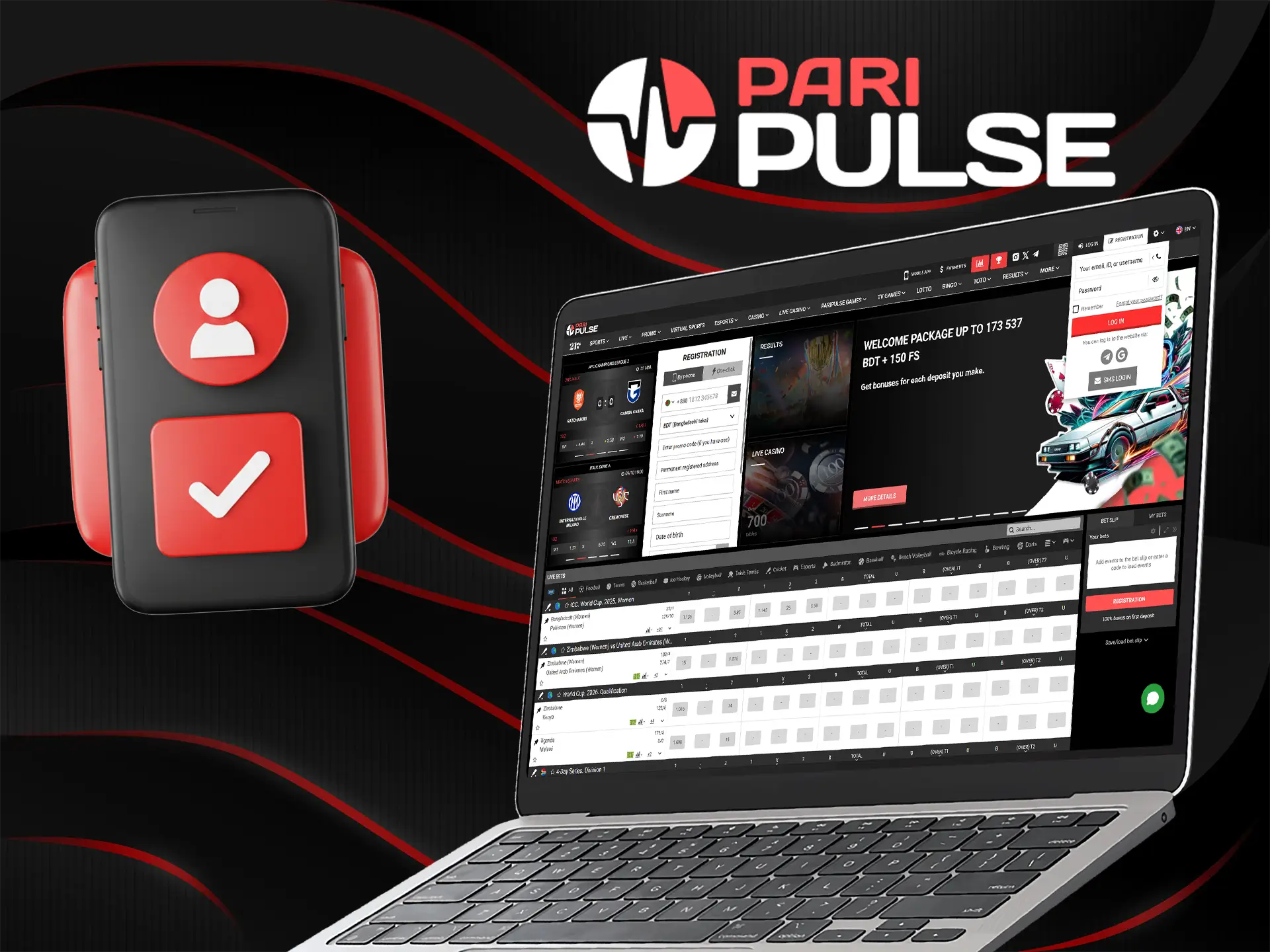 Log in to your PariPulse account using your email address or phone number and password.